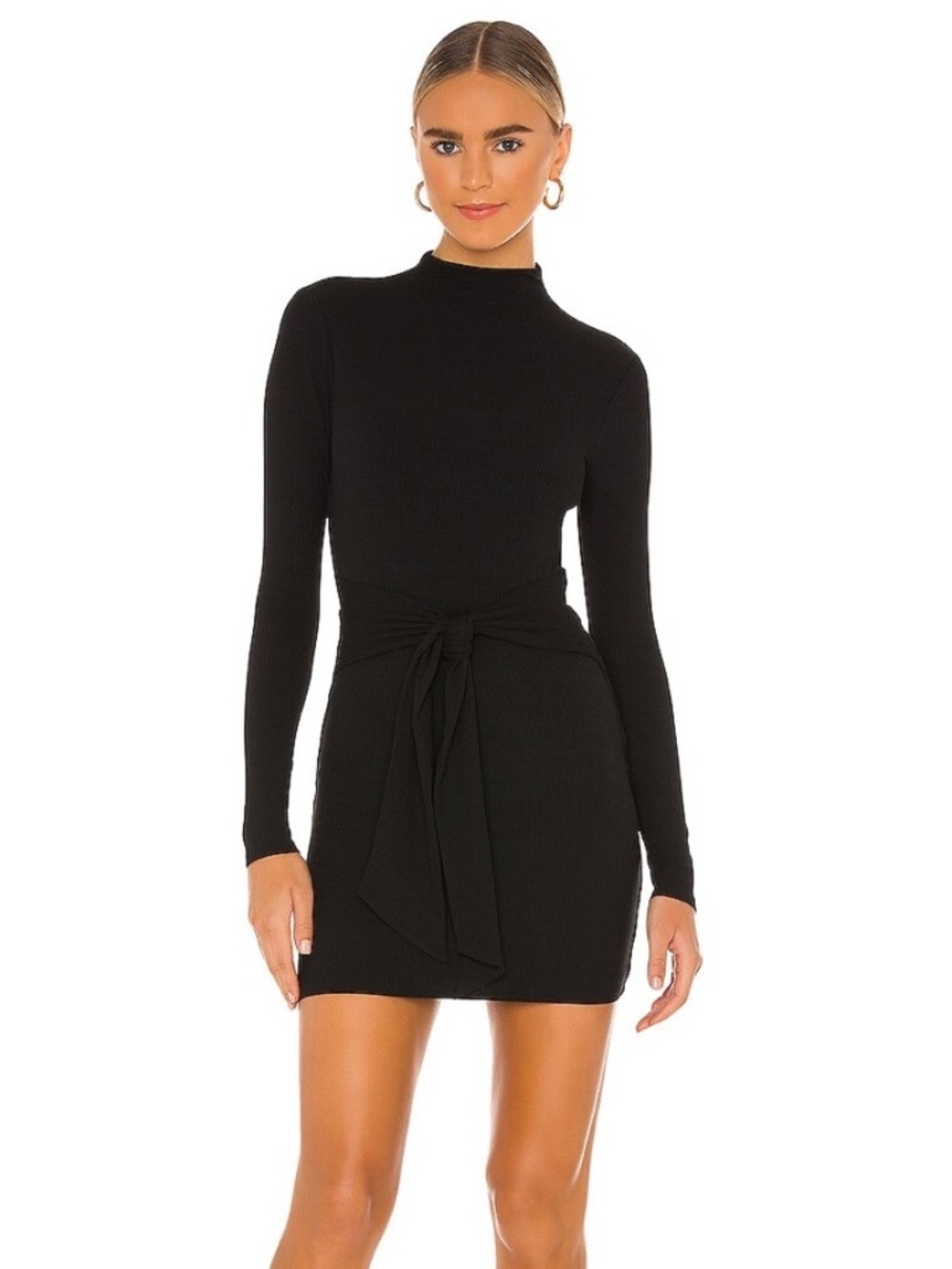 Lovers & Friends Women’s Size Medium Gisele Mini Dress Black Formal Ribbed